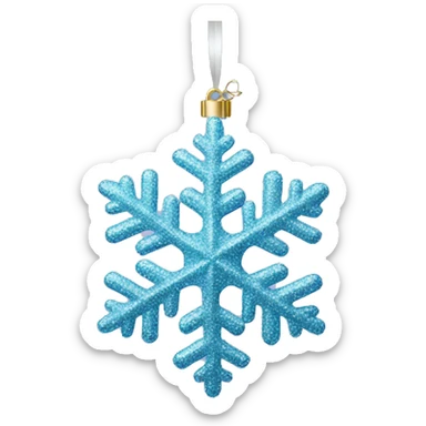 Glitter Snowflake Christmas bauble sticker