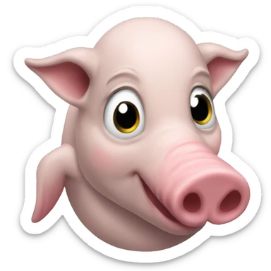 A delfin mixed with a pig sticker