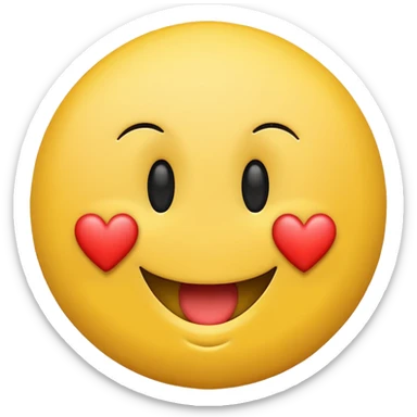 Smiley face with heart sticker
