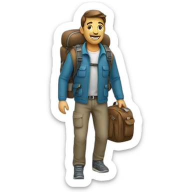 backpack traveller man sticker