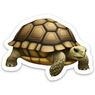 Tortoise with tea cup as a shell sticker