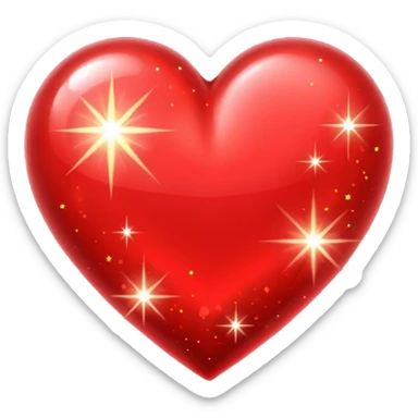 Hartje met sterretjes sticker