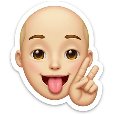 winking tongue out with “call me hand” emojis sticker