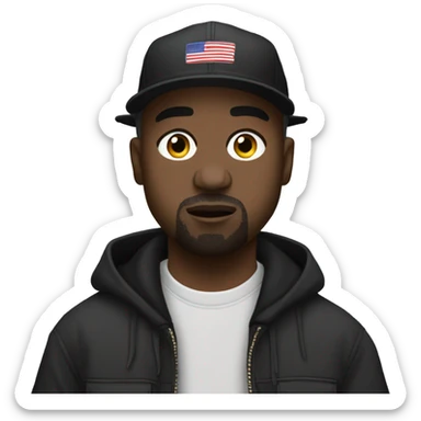 Kanye west  wearing vultures merch sticker