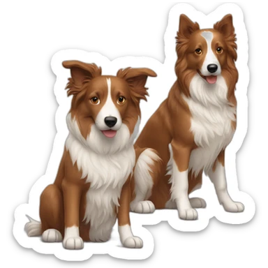 Two dogs, nova Scottia and red border collie sticker