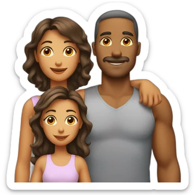 Father Mother and two daughters sticker