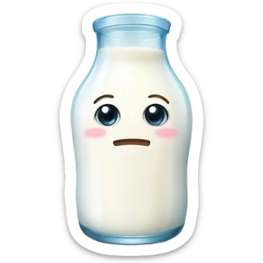 cute milk with glass sticker