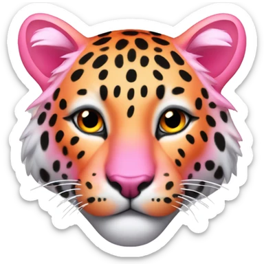 Pink and neon orange leopard/ tiger  sticker