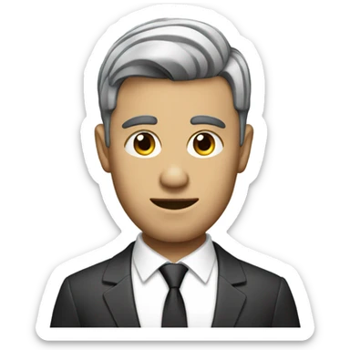 Man with modern hair cut wearing a suit standing sticker