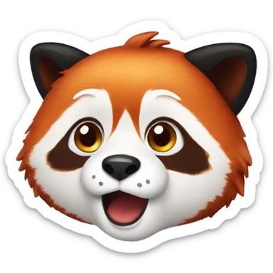 a shocked red panda sticker