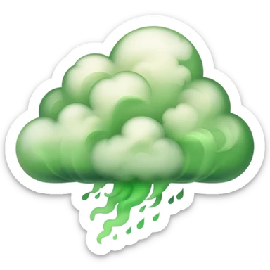 rising cloud of green smoke after explosion sticker