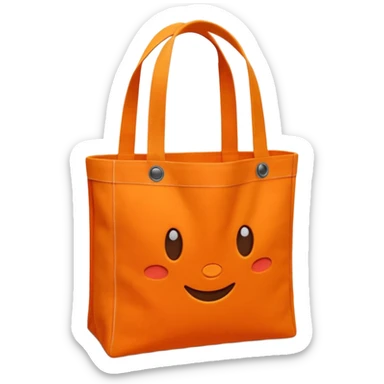 Reusable orange Tote Bag sticker