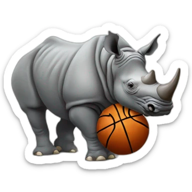 rhino with basketball sticker