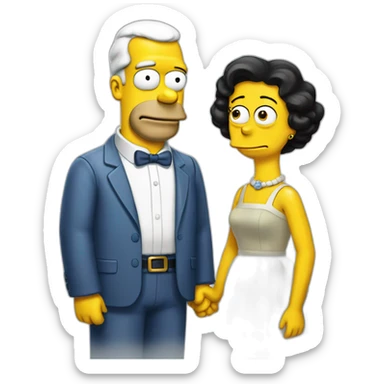 marge et homer de wish sticker