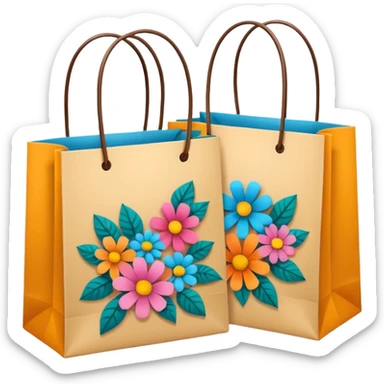 2 beautiful shopping bag sticker