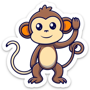 A monkey with Xenomorph features, elongated head, black exoskeleton, and biomechanical appearance sticker