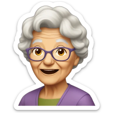 Very old grand ma running sticker