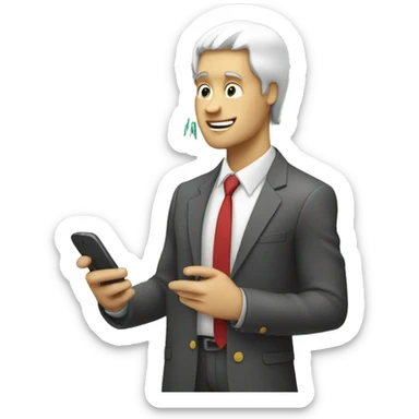 Chad on phone with stock chart  sticker