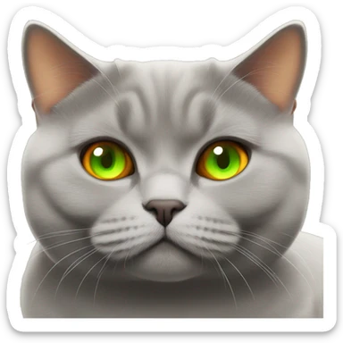 Orange Green eyed fat British shorthair cat  sticker