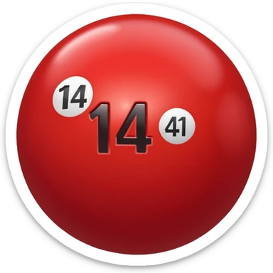 The number 14 on a red pool ball sticker