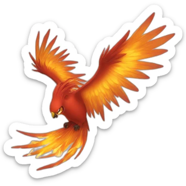 a sneazing phoenix sticker