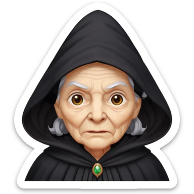 black old witch sticker