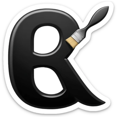 brush making a curved letter sticker