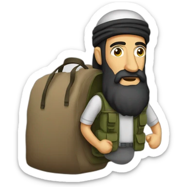 Ben Laden avec un sac à dos sticker