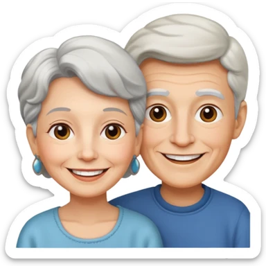 lo mismo que estas haciendo solo coloca alado de la abuela un hombre joven  sticker