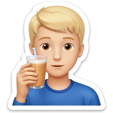 young boy drinking horlicks sticker
