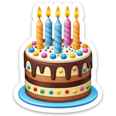 Birthday cake with funfetti sticker