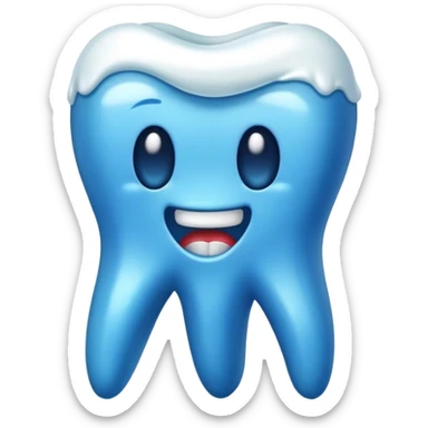 Blue wax tooth sticker