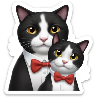 3 different black and white tuxedo cats sticker
