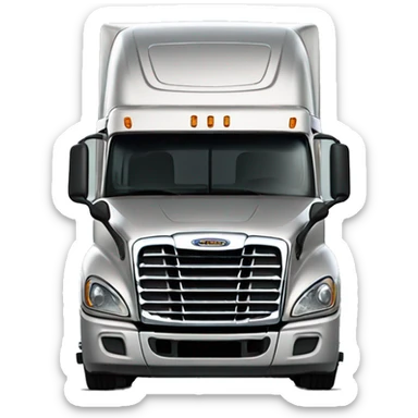 harshly damaged freightliner cascadia sticker