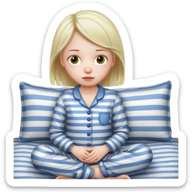 Ill girl in pyjamas sticker
