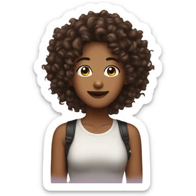 My best friend she has curly hair  sticker