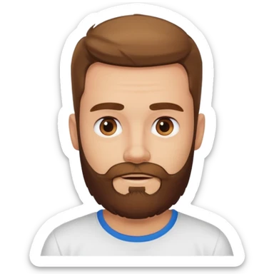 bearded man in white t shirt sticker