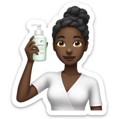 A black girl doing her skin care sticker