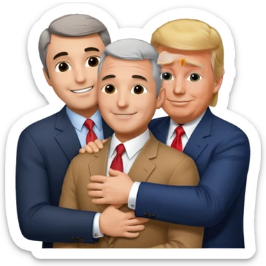 Charlie kirk, donald trump and jeffrey epstien hugging sticker