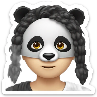 panda mask, only covering top half of face sticker