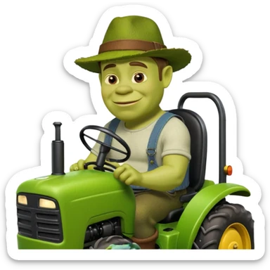 Shrek in tractor sticker