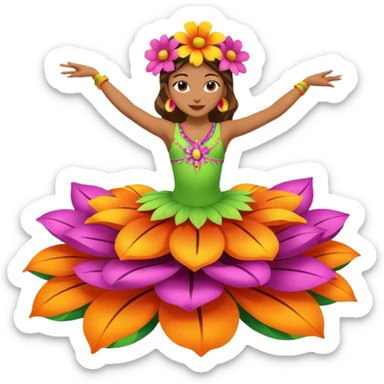 dancer on big flower float sticker