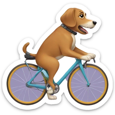 Dog cycling  sticker