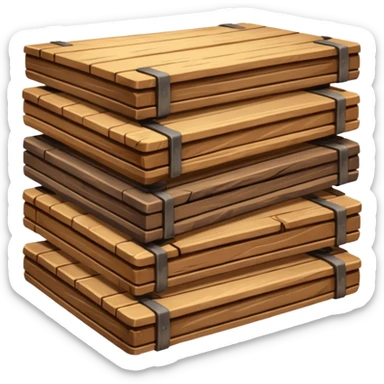 building material: wooden boards stacked on top of each other sticker