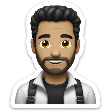 White Guy with black Hair on a Harley sticker