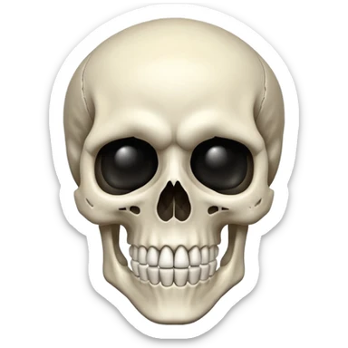 Skeleton head pointing sticker