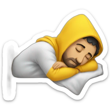 Armenian men  with yellow hoodie sleeping sticker
