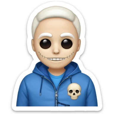 Sans from undertales head in the iPhone emoji style sticker