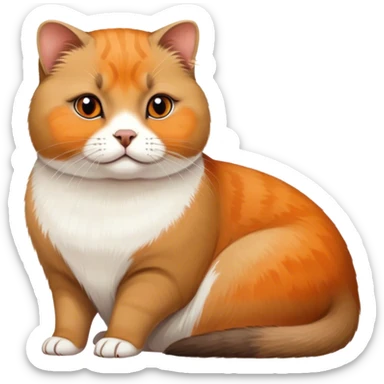 A Scottish fold cat painting a capybara sticker