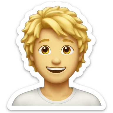 Happy golden hair boy sticker